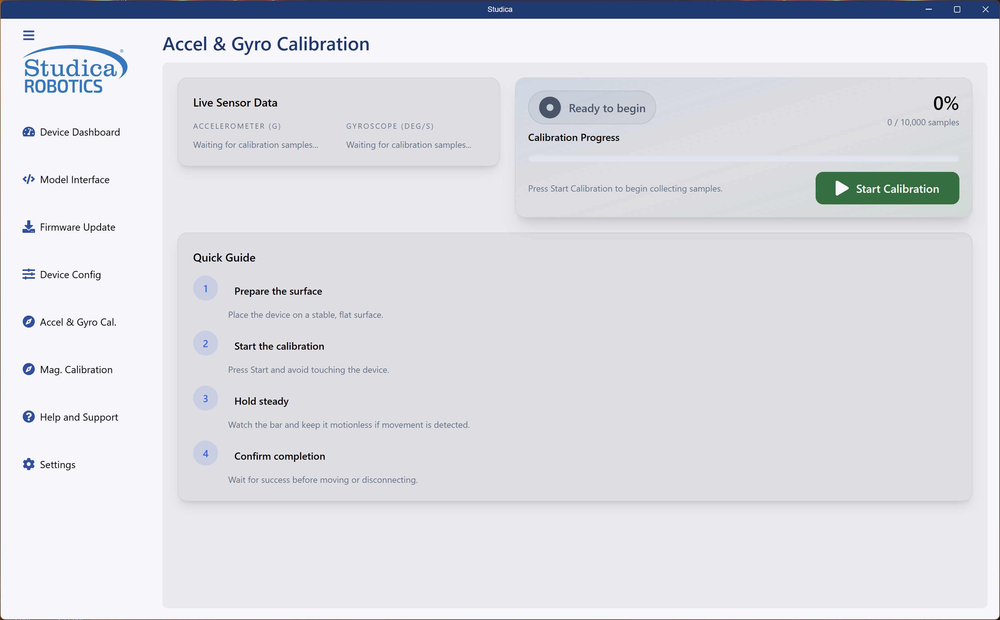 NavX3 Accel & Gyro update screen