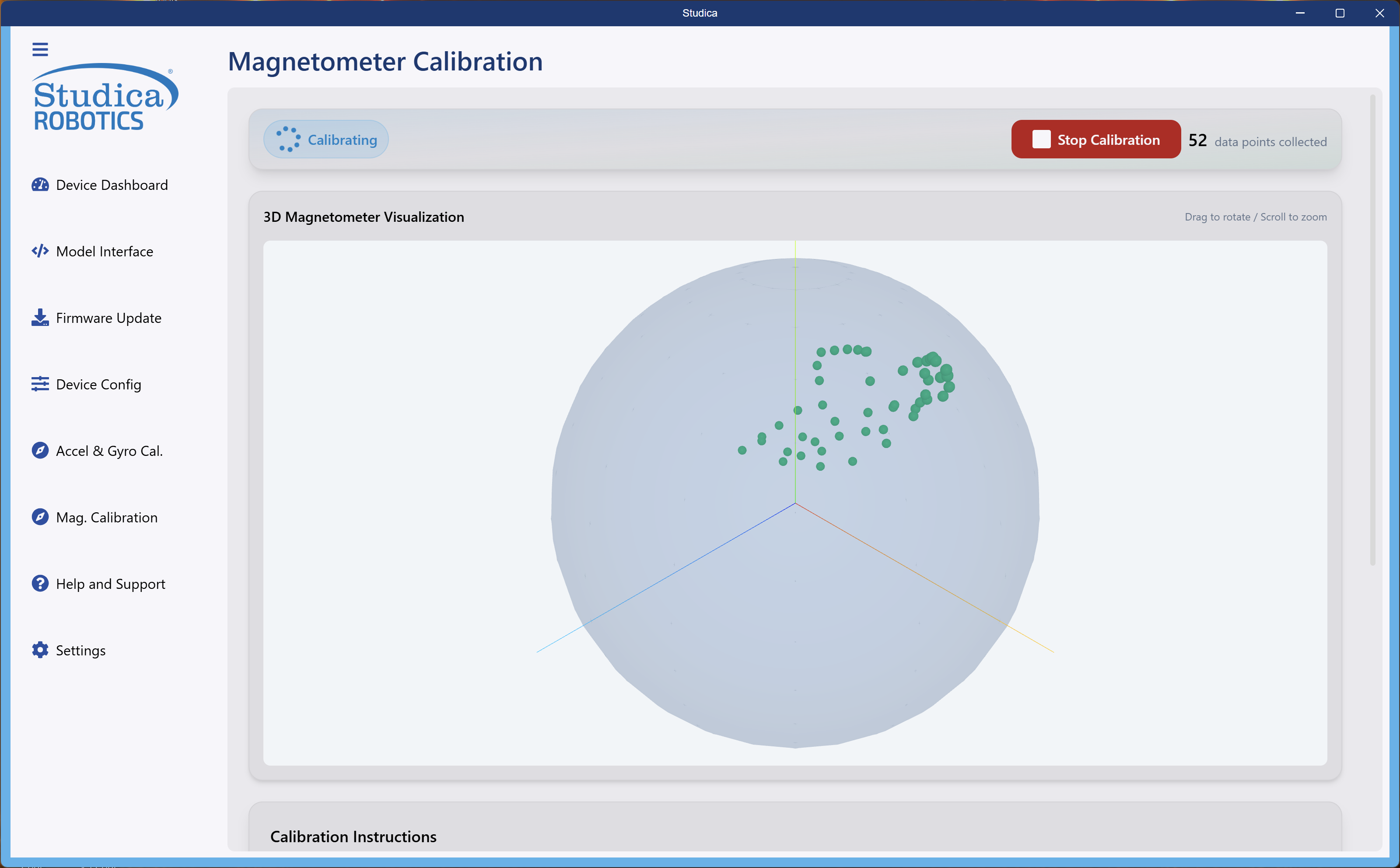 NavX3 Magnetometer calibration in progress
